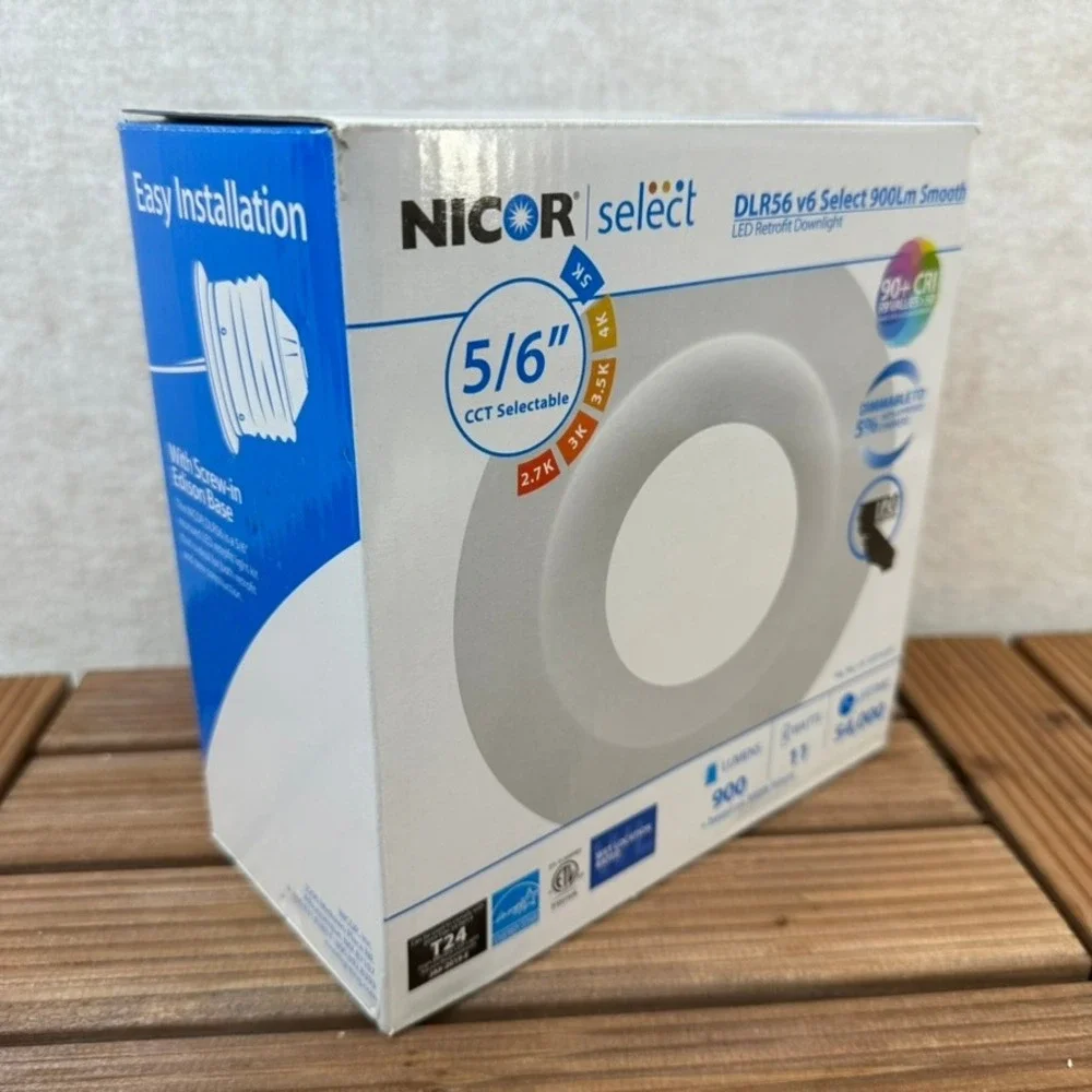 NICOR select DLR56 v6 Select LED Retrofit Downlight 56 Inch 900 Lumens White